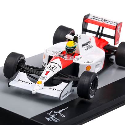 Mclaren MP4/6 Ayrton Senne World Champion F1 1991, macheta auto scara 1:43, alb cu rosu, Atlas