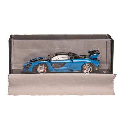 McLaren Senna 2018, macheta auto, scara 1:18, bleu cu negru, BBR Models