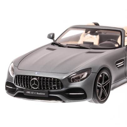 Mercedes-Benz AMG GT C Roadster 2019, macheta auto scara 1:18, gri metalizat, GT-Spirit