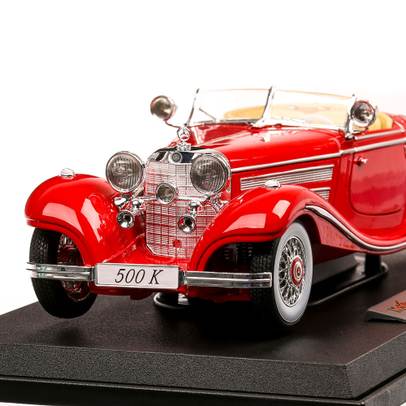 Mercedes-Benz 500K Type Special Roadster 1936, macheta auto scara 1:18, rosu, Maisto