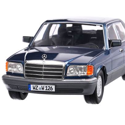 Mercedes Benz 560 SEL S-class (W126) 1985, macheta auto, scara 1:18, bleu, iScale