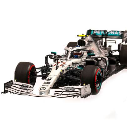 Mercedes-Benz AMG W10 EQ Power+,  F1, #77, Valtteri Bottas German GP 2019, scara 1:18, negru cu gri si bleu, Minichamps