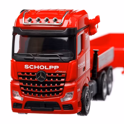 Mercedes-Benz Arocs 6x4 L loading crane, macheta autospeciala, scara 1:87, rosu cu gri, Herpa
