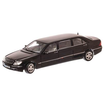 Mercedes-Benz Pullman S-Class 2000, macheta auto scara 1:18, negru, limuzina, window box, Sun Star-2