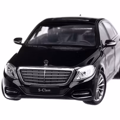 Macheta Mercedes-Benz S Class W222 2013 – scara 1:24 – Negru – Welly - vedere din fata