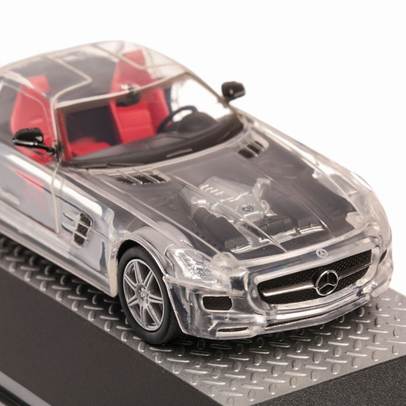 Mercedes-Benz SLS AMG 2010, macheta auto, scara 1:43, transparent, Atlas