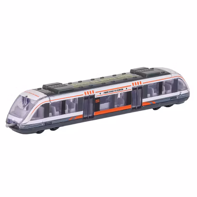 Metrou jucarie, Vehicul Metalic, Alb cu Gri, 16 cm