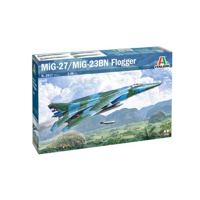 Macheta avion construibil Mikoyan Gurevich MiG-27 - Mig 23BN Flogger, scara 1/48, kit plastic, camuflaj, Italeri