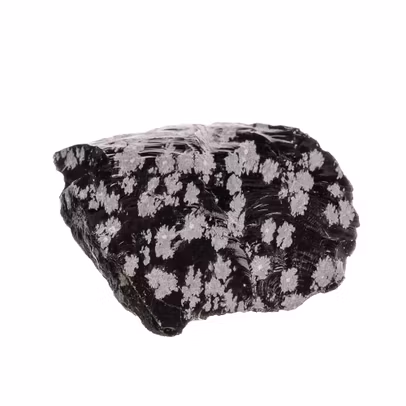 Mineralele pamantului nr.9 - Obsidian Fulg-de-nea - mineralul