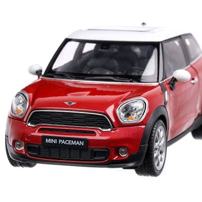 Mini Cooper S Paceman 2015, macheta auto, scara 1:24, rosu cu alb, Welly