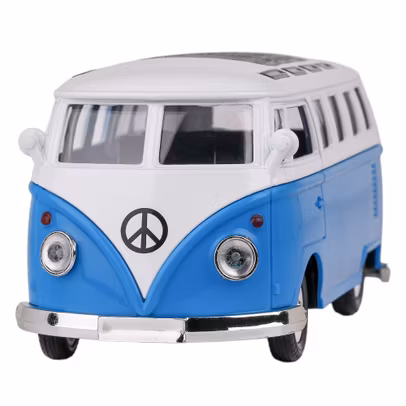 Miniautobuz Jucarie cu Sunet si Lumina, Scara 1:36, Pull-Back, 14 cm