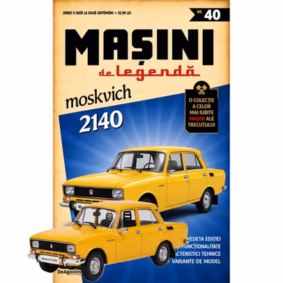 Moskvitch 2140 galben macheta auto 1:43 Masini de Legenda Nr 40 DeAgostini