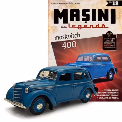 Masini de Legenda Relansare Nr.18 - Moskvitch 400 Albastru - Macheta Auto 1:43 DeAgostini
