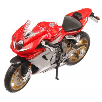 MV Agusta F3 ORO 2012, macheta motocicleta, scara 1:18, rosu cu argintiu, Bburago-2