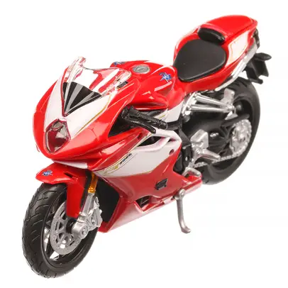 MV Agusta F4RR 2012, macheta motocicleta, scara 1:18, rosu cu argintiu, Bburago-2