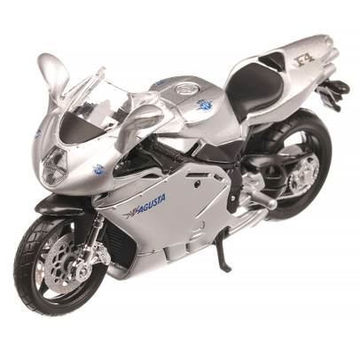 MV Agusta F4S 1+1 1999, macheta motocicleta, scara 1:18, argintiu, Bburago-2