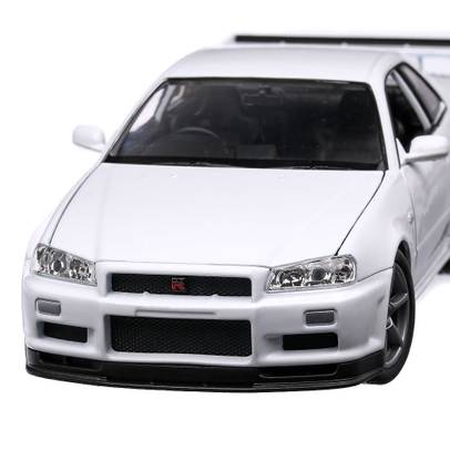 Nissan Skyline GT-R  R34 2000, macheta auto, scara 1:24, alb, Welly