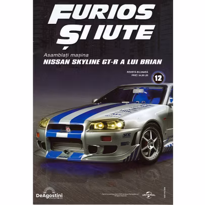 Macheta Nissan Skyline GT-R R34 Nr.12 Kit Construibil 1:8 DeAgostini Fast & Furious - revista