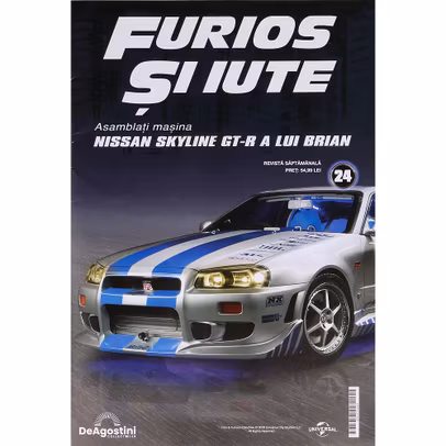 Macheta Nissan Skyline GT-R R34 Nr.24 DeAgostini 1:8 bancheta spate centuri siguranta
