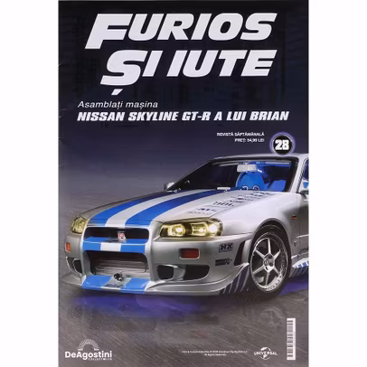 Macheta Nissan Skyline GT-R R34 Nr.28 DeAgostini Fast Furious cadru protectie interior roll bar