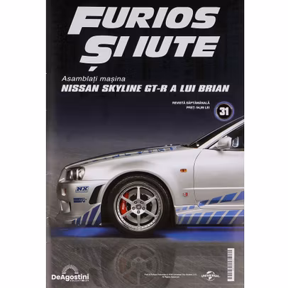 Macheta Nissan Skyline GT-R R34 Nr.31 DeAgostini Fast Furious radiator si injectoare motor
