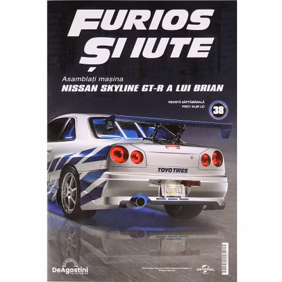 Macheta Nissan Skyline GT-R R34 Nr.38 DeAgostini punte spate si cuplaje brat suspensie 1:8