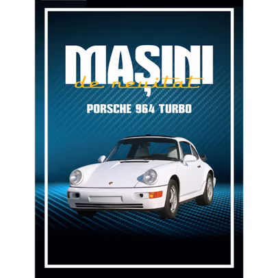 Porsche 964 Turbo alb macheta 1:60 Masini de neuitat Nr.9
