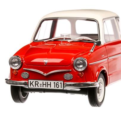 NSU Prinz III 1960, macheta  auto, scara 1:18, rosu cu alb, BoS-Models