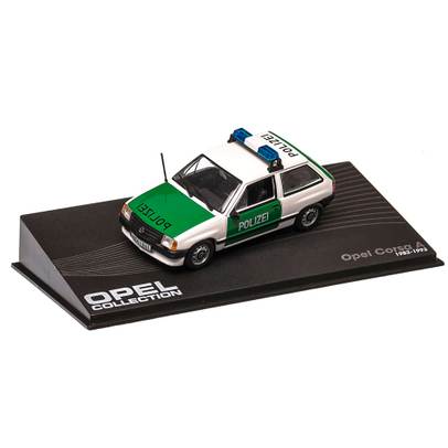 Opel Corsa A Polizei 1982, macheta auto, scara 1:43, alb cu verde, Magazine models