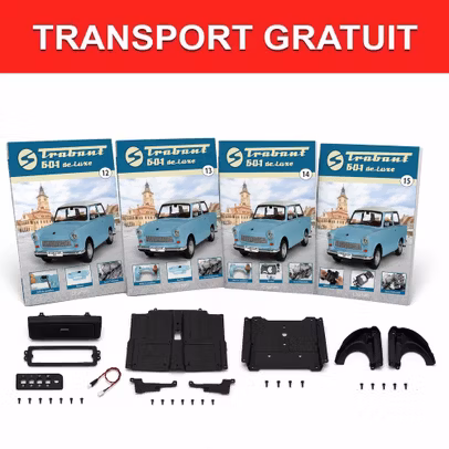 Pachet Trabant 601 Deluxe Nr 12 13 14 15 kit construibil 1:8 Hachette