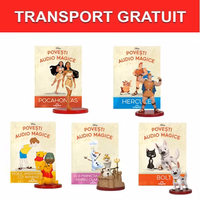 Pachet Povesti Audio Magice Disney Nr.28 29 30 31 32 cu Hercule Bolt Winnie de Plus Pocahontas si Olaf