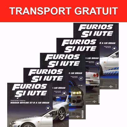 Pachet Nr.15-19 - Macheta Nissan Skyline GT-R (R34) - Kit Construibil 1:8 DeAgostini - Fast & Furious - reviste