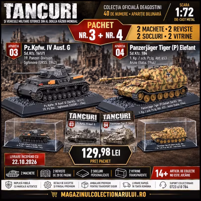 Pachet Tancuri DeAgostini Nr.3 si Nr.4 - Panzer IV Ausf. G si Elefant la scara 1:72