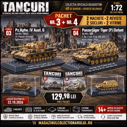 Pachet Tancuri DeAgostini Nr.3 + Nr.4 - Panzer IV Ausf. G si Elefant 1:72