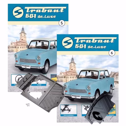 Pachet Trabant 601 Deluxe Nr 5 si 6 kit construibil 1:8 Hachette