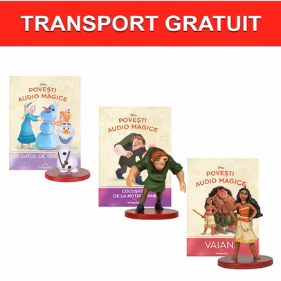 Pachet Povesti Audio Disney Nr 6 7 8 Vaiana Regatul de gheata Cocosatul de la Notre Dame