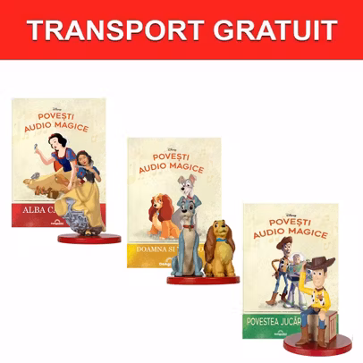 Pachet Povesti Audio Disney Nr 9 10 11 Povestea jucariilor Doamna si Vagabondul Alba ca zapada