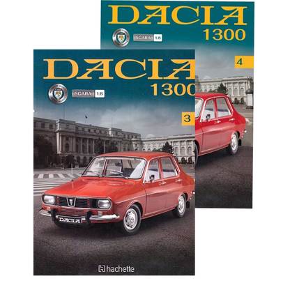 Pachet Macheta construibila Dacia 1300 scara 1:8 Hachette - revistele nr.3+4