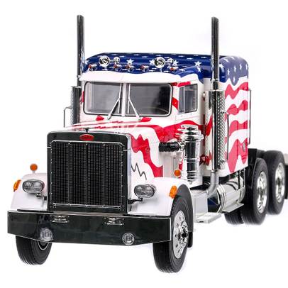 Peterbilt 359 USA 1967, macheta cap tractor scara 1:18, alb, Road Kings