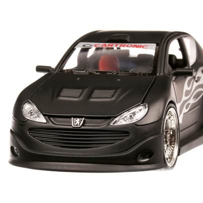 Peugeot 206 2008, macheta auto, scara 1:24, negru, Welly-2