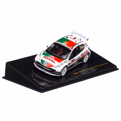 Peugeot 207 S2000 #9 Rally Monte Carlo 2010, macheta auto scara 1:43, alb cu rosu si verde, IXO Models