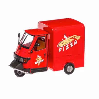 Piaggio Ape Cross 50 Pizza 2000, macheta scuter, scara 1:18, rosu, New Ray