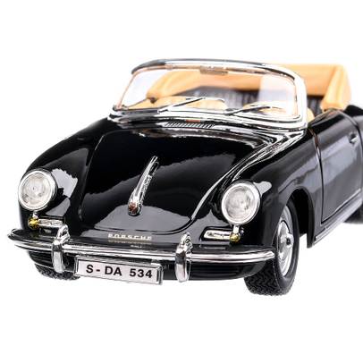 Porsche 356 B Convertible 1961, macheta auto  scara 1:24, negru, Bburago