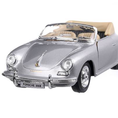 Porsche 356 B Convertible 1961, scara 1:24, argintiu, Welly