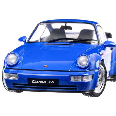 Porsche 911 Turbo 1990, macheta auto, scara 1:18, bleu electric, Solido