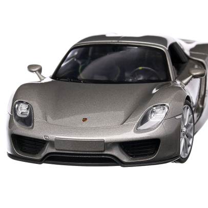 Macheta auto Porsche 918 Spyder 2015 scara 1:24 argintiu