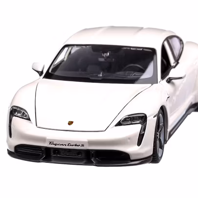 Porsche Taycan Turbo S 2020, macheta auto scara 1:24, alb, Bburago-1