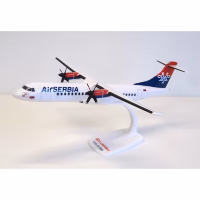 Macheta Avion ATR 72-200 Air Serbia YU-ALN 1:100 - Avion de Pasageri Regional de Colectie PPC Models