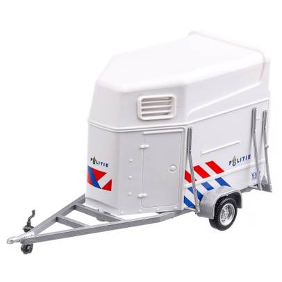 Remorca transport cai politia Olandeza 2017, macheta remorca, scara 1:43, alb cu rosu si albastru, Cararama