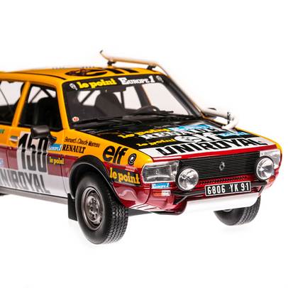Renault 20 Turbo 4X4 Paris-Dakar 1982 macheta auto scara 1:18, rosu cu galben, OttOmobile